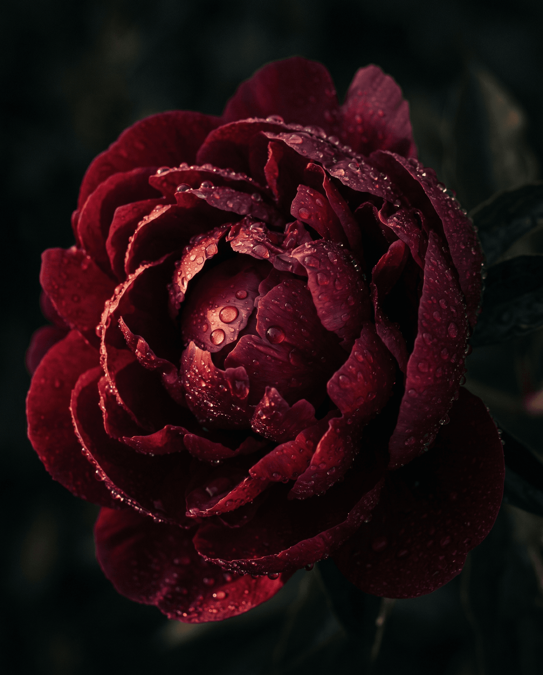 Bujori bordo într-o compoziție florală